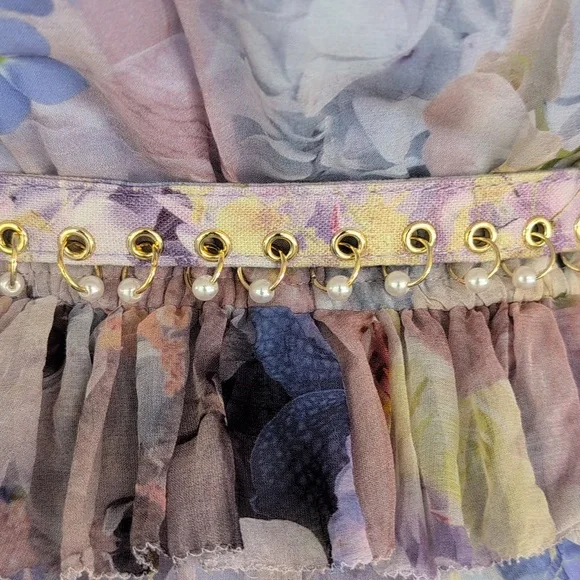 Zimmermann Rhythmic Ruffle Floral Playsuit Romper Size 0/US4 - Picture 13 of 17